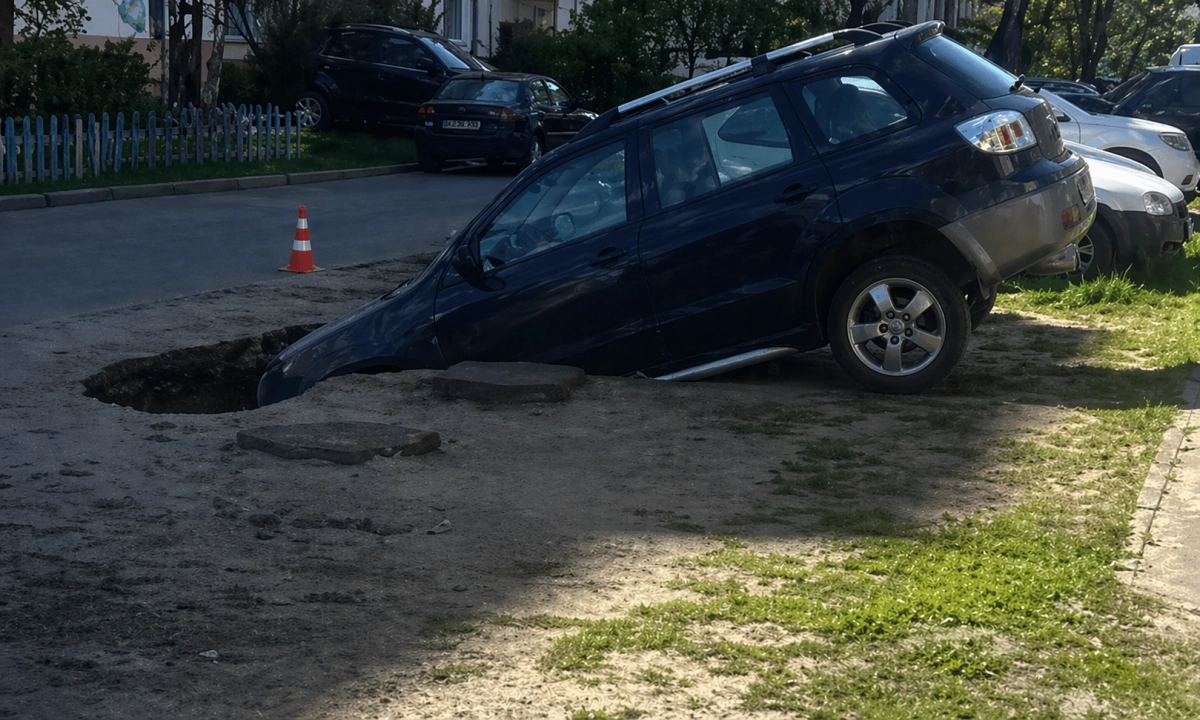 У Києві авто провалилося в яму під час гідравлічних випробувань тепломереж: подробиці